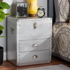Serge Metal 2 Drawer Accent Storage Chest Silver - Baxton Studio 17 Serge Metal 2 Drawer Accent Storage Chest Silver - Baxton Studio -Urban Dwell Gear Outlet Store GUEST dcfe1f8f 2c61 4132 8074 c6e883033fe6