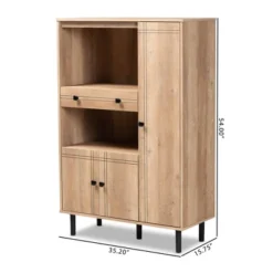 Patterson 1 Drawer Kitchen Storage Cabinet Walnut - Baxton Studio -Urban Dwell Gear Outlet Store GUEST dda74a2b 2679 4522 9a97 c95f22261512