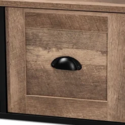 Connell Two-Tone Wood And Metal 2 Door TV Stand For TVs Up To 40" Natural Brown/Black - Baxton Studio -Urban Dwell Gear Outlet Store GUEST de187dde bdb4 4cd7 afa0 a3941543d358