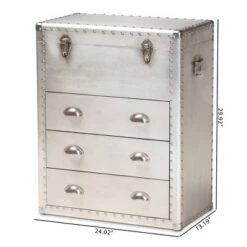 Serge Metal 3 Drawer Accent Storage Chest Silver - Baxton Studio 19 Serge Metal 3 Drawer Accent Storage Chest Silver - Baxton Studio -Urban Dwell Gear Outlet Store GUEST de314f17 ae2d 4cf0 a3a0 2475f8c80da7