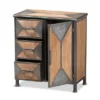 Laurel Wood 3 Drawer Cabinet Gray/Brown - Baxton Studio