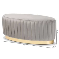 Kirana Velvet Fabric Upholstered And PU Leather Ottoman Gold - Baxton Studio -Urban Dwell Gear Outlet Store GUEST de9478c1 648b 4b02 8e62 c756ea23f713