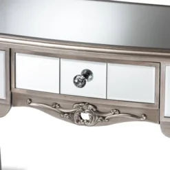 Elgin Brushed Wood And Mirrored Glass 1 Drawer Console Table Silver/Mirror - Baxton Studio 10 Elgin Brushed Wood And Mirrored Glass 1 Drawer Console Table Silver/Mirror - Baxton Studio -Urban Dwell Gear Outlet Store GUEST deaf5def 06a4 44b2 a86f aae373a7d370
