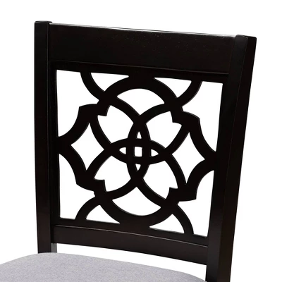 5pc Arden Upholstered Wood Pub Counter Height Dining Set Gray/Espresso - Baxton Studio 5 5pc Arden Upholstered Wood Pub Counter Height Dining Set Gray/Espresso - Baxton Studio - Image 5