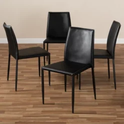 Set Of 4 Pascha Modern And Contemporary Faux Leather Upholstered Dining Chairs - Baxton Studio -Urban Dwell Gear Outlet Store GUEST e006c7af b623 4beb be2e ea38b1a5ba73