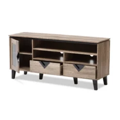 Cardiff Modern And Contemporary Wood TV Stand For TVs Up To 55" - Light Brown - Baxton Studio