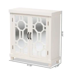 Carlena Wood And Mirrored Glass 2 Door Sideboard White - Baxton Studio -Urban Dwell Gear Outlet Store GUEST e0ed74e5 56ac 4c09 a2ba 1335657d07d6