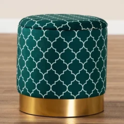 Serra Quatrefoil Velvet Upholstered Metal Storage Ottoman - Baxton Studio 14 Serra Quatrefoil Velvet Upholstered Metal Storage Ottoman - Baxton Studio -Urban Dwell Gear Outlet Store GUEST e138797e 60a3 4f9b 9046 a45ea182487d