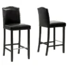 Set Of 2 Libra Modern Barstools With Nail Head Trim Black - Baxton Studio