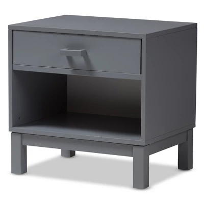 Deirdre Modern And Contemporary Wood 1 Drawer Nightstand - Baxton Studio 11 Deirdre Modern And Contemporary Wood 1 Drawer Nightstand - Baxton Studio - Image 11