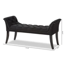 Chandelle Luxe And Contemporary Velvet Upholstered Bench Black - Baxton Studio -Urban Dwell Gear Outlet Store GUEST e2475389 4bcd 42f5 8dde 41566290cbbe