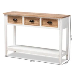 Benedict Two-Tone Wood 3 Drawer Console Table White/Oak - Baxton Studio -Urban Dwell Gear Outlet Store GUEST e2b6a2db 2fd4 4081 98a3 4b71babdae72