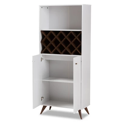 Baxton Studio Serafino And Walnut Finished Wood Wine Cabinet White/Brown - BaxtonStudio 8 Baxton Studio Serafino And Walnut Finished Wood Wine Cabinet White/Brown - BaxtonStudio - Image 8