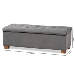 Roanoke Velvet Upholstered Grid Tufted Storage Ottoman Bench - Baxton Studio -Urban Dwell Gear Outlet Store GUEST e41d6e4e 1bf7 44ca 94e0 afa11486249d