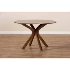 48" Kenji Wide Round Wood Dining Table Walnut - Baxton Studio -Urban Dwell Gear Outlet Store GUEST e424572d 8275 4e65 9822 627b01c44245