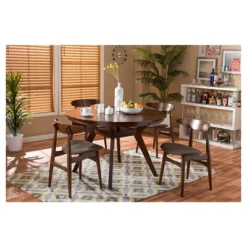 Montreal Mid-Century Round Wood Dining Table - Brown Walnut - Baxton Studio -Urban Dwell Gear Outlet Store GUEST e42a4210 cac9 44dd a6f6 ddb2e62e0d1e