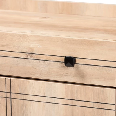 Patterson Wood 2 Door Kitchen Storage Cabinet Oak Brown - Baxton Studio 4 Patterson Wood 2 Door Kitchen Storage Cabinet Oak Brown - Baxton Studio - Image 4