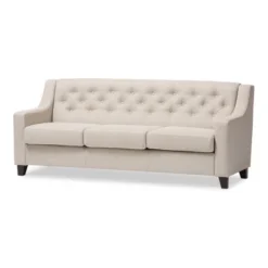 Arcadia Modern And Contemporary Fabric Upholstered Button Tufted Living Room 3 Seater Sofa - Baxton Studio -Urban Dwell Gear Outlet Store GUEST e5bef440 8e97 4cfe b15c 0fdfc4e1824f