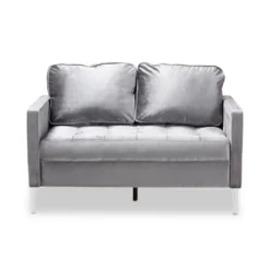 Urban Dwell Gear Outlet Store 13 Baxton Studio Clara Velvet Fabric Upholstered 2 Seater Loveseat Gray - BaxtonStudio