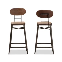 Set Of 2 Varek Bamboo And Rust Finished Steel Stackable Counter Height Barstools Brown - Baxton Studio -Urban Dwell Gear Outlet Store GUEST e64e6506 9b2c 4d9f bf18 cdddfb098570