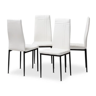 Set Of 4 Matiese Modern And Contemporary Faux Leather Upholstered Dining Chairs - Baxton Studio 8 Set Of 4 Matiese Modern And Contemporary Faux Leather Upholstered Dining Chairs - Baxton Studio - Image 8