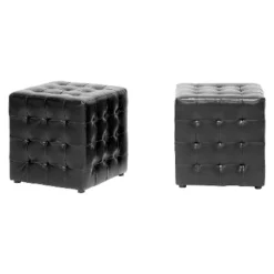 Set Of 2 Siskal Modern Cube Ottoman - Baxton Studio -Urban Dwell Gear Outlet Store GUEST e69c4ab2 9045 45e4 b7fc daa514845a30