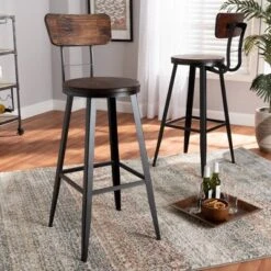 Set Of 2 Kenna Wood And Metal Finished Metal Barstools Brown/Black - Baxton Studio 9 Set Of 2 Kenna Wood And Metal Finished Metal Barstools Brown/Black - Baxton Studio -Urban Dwell Gear Outlet Store GUEST e6e68fdd db6c 47d4 bf0b 7ae2c368efe1