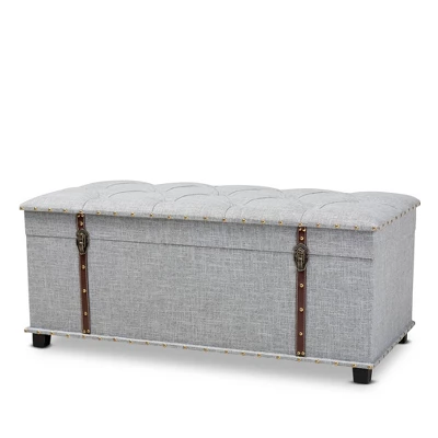 Kyra Fabric Upholstered Storage Trunk Ottoman - Baxton Studio 12 Kyra Fabric Upholstered Storage Trunk Ottoman - Baxton Studio - Image 12