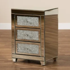 Ralston 3 Drawers Mirrored Nightstand - Baxton Studio -Urban Dwell Gear Outlet Store GUEST e7c69774 0a8e 4911 95bc 42293abec467