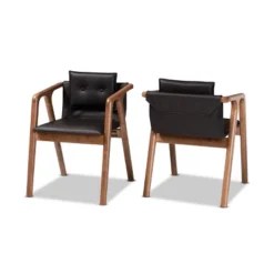 2pc Marcena Imitation Leather Upholstered And Wood Dining Chair Set - Baxton Studio 19 2pc Marcena Imitation Leather Upholstered And Wood Dining Chair Set - Baxton Studio -Urban Dwell Gear Outlet Store GUEST e812dcfd ecd0 408a 8727 75259322792f