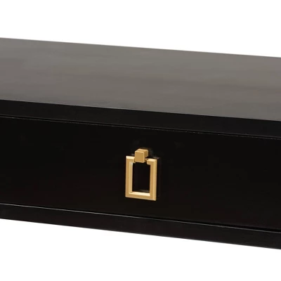 Madan Wood And Metal 2 Drawer Console Table Black/Gold - Baxton Studio 5 Madan Wood And Metal 2 Drawer Console Table Black/Gold - Baxton Studio - Image 5
