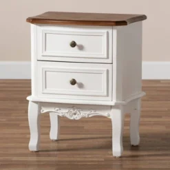 2 Drawer Darlene Wood Nightstand White/Cherry Brown - Baxton Studio -Urban Dwell Gear Outlet Store GUEST e86707a3 b65d 412b 98b8 0f5f9c77bfd0