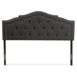 Queen Edith Modern And Contemporary Fabric Headboard Dark Gray - Baxton Studio