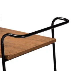 Small Bernard Rustic Industrial Metal And Wood 3 Tier Mobile Wine Bar Cart Black/Walnut - Baxton Studio -Urban Dwell Gear Outlet Store GUEST e97faf0f 198a 4d9d a47c 29be6d33f3a7