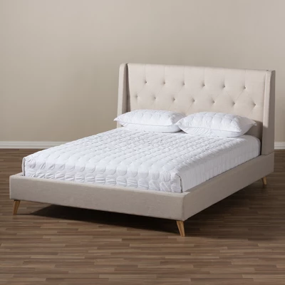 Adelaide Retro Modern Fabric Upholstered Platform Bed - Baxton Studio 6 Adelaide Retro Modern Fabric Upholstered Platform Bed - Baxton Studio - Image 6