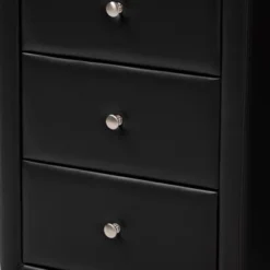 Tessa Faux Leather Upholstered 3 Drawer Nightstand Black - Baxton Studio -Urban Dwell Gear Outlet Store GUEST eac99a6b c9e4 4692 bf02 c7705bb6d711