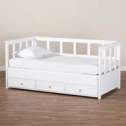 Twin To King Kendra Expandable Daybed With Storage Drawers White - Baxton Studio -Urban Dwell Gear Outlet Store GUEST eb5dcea2 b37f 4e31 b65b c766bf7c842b