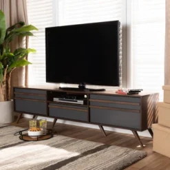 Naoki Wood TV Stand For TVs Up To 75" Gray/Walnut - Baxton Studio 13 Naoki Wood TV Stand For TVs Up To 75" Gray/Walnut - Baxton Studio -Urban Dwell Gear Outlet Store GUEST ebaa3eff 10d9 4440 9b38 e2e5634784c4