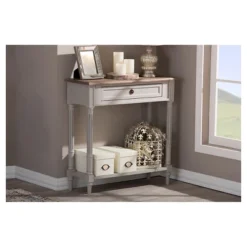 Edouard French Provincial Style Console Table With 1 Drawer - White/Light Brown - Baxton Studio 5 Edouard French Provincial Style Console Table With 1 Drawer - White/Light Brown - Baxton Studio -Urban Dwell Gear Outlet Store GUEST ed2aa560 feec 4d94 9559 3fa8f6bf2309