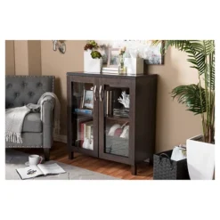 Sintra Modern And Contemporary Sideboard Storage Cabinet With Glass Doors - Dark Brown - Baxton Studio -Urban Dwell Gear Outlet Store GUEST ed7ca380 8077 40ad 904d dd28ccc9ec68