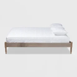 Cielle French Bohemian Wood Platform Bed Frame - Baxton Studio