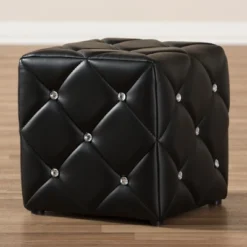 Stacey Modern And Contemporary Faux Leather Upholstered Ottoman - Baxton Studio -Urban Dwell Gear Outlet Store GUEST ee493053 b0ff 4335 a0ca c606a7338f1d