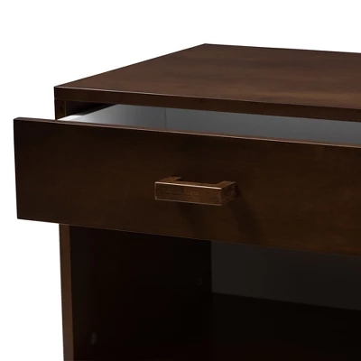 Deirdre Modern And Contemporary Wood 1 Drawer Nightstand - Baxton Studio 6 Deirdre Modern And Contemporary Wood 1 Drawer Nightstand - Baxton Studio - Image 6