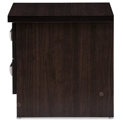 Colburn Modern And Contemporary 2 - Drawer Wood Storage Nightstand Bedside Table - Dark Brown Finish - Baxton Studio 2 Colburn Modern And Contemporary 2 - Drawer Wood Storage Nightstand Bedside Table - Dark Brown Finish - Baxton Studio - Image 2