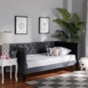 Cora Velvet Fabric Upholstered And Wood Daybed - Baxton Studio