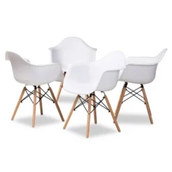 4pc Galen Plastic And Wood Dining Chair Set - Baxton Studio -Urban Dwell Gear Outlet Store GUEST f0a1a705 0449 458d b6a8 49cd6921a228