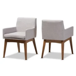 Set Of 2 Nexus Mid Century Modern Walnut Wood Fabric Upholstered Dining Armchair - Baxton Studio -Urban Dwell Gear Outlet Store GUEST f22bdeda 32b2 48cf a3dd 87fe6d0061fb