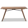 Saxton Wood Dining Table Walnut Brown/Black - Baxton Studio