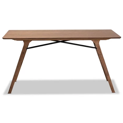 Saxton Wood Dining Table Walnut Brown/Black - Baxton Studio 1 Saxton Wood Dining Table Walnut Brown/Black - Baxton Studio