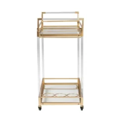 Savannah Metal And Glass Wine Cart Gold/Clear - Baxton Studio -Urban Dwell Gear Outlet Store GUEST f2d14161 b13f 4426 a7a1 007e549394b0